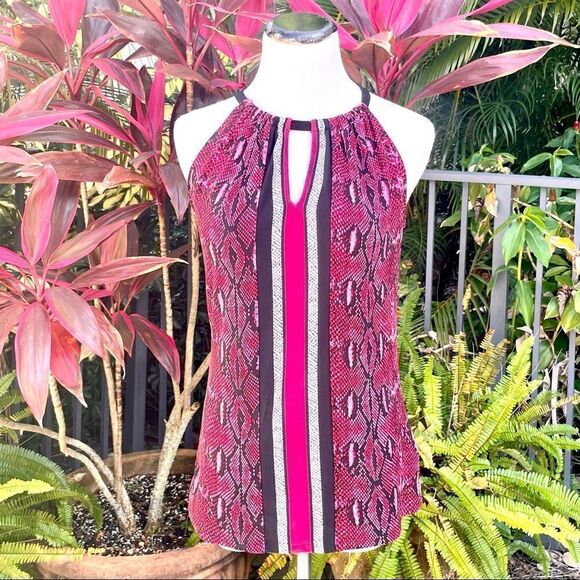 Michael Kors Pink Snakeskin Sleeveless Top - Picture 2 of 10